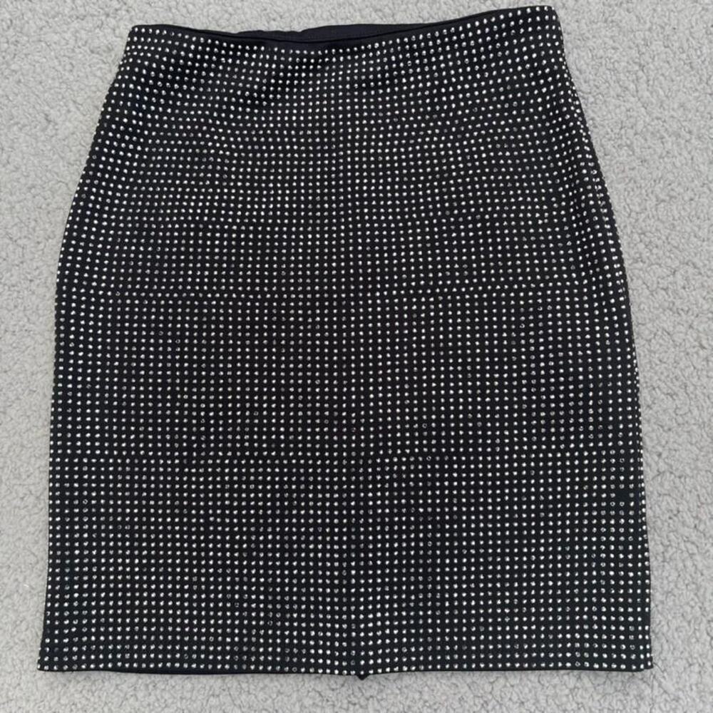 Forever 21 Skirt Womens XS Black Studded Rhinestone Mini Bodycon Back Zip Party